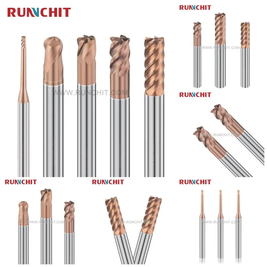 Cheap Custom China Manufactory Supplier CNC Milling Cutter HRC70 2 Flute 4 Flutes Round Ball End Mill Solid Carbide Tools Cutting Tools for Metal Processing